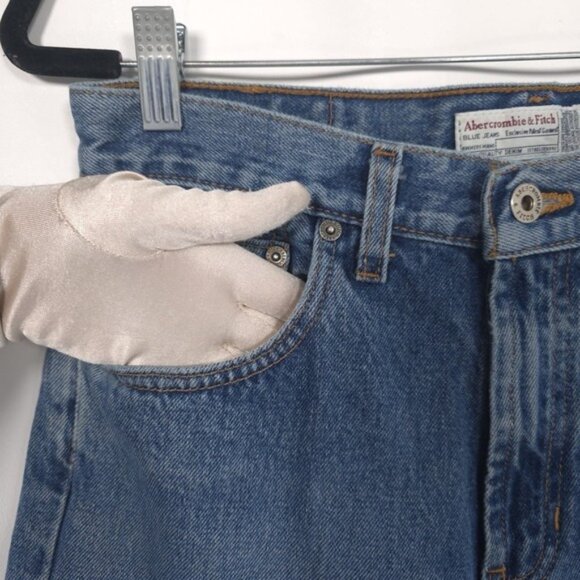 ABERCROMBIE & FITCH Size 4 Women's Jeans Blue Denim Capri USA Made Exclusive VTG - Picture 9 of 12